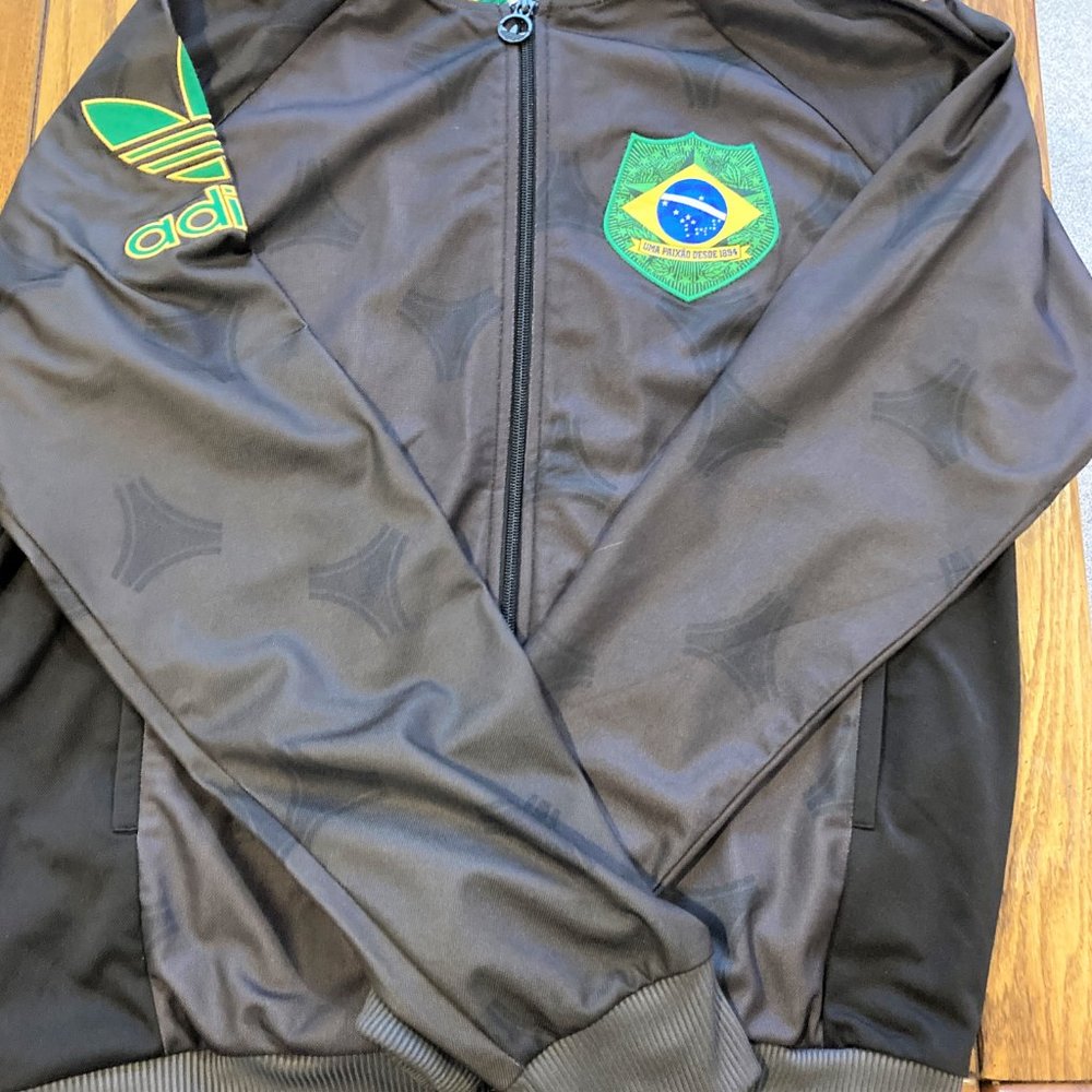 NWT Jacket Soccer Brazil Adidas Retro Official  F77290 L 2XL - Picture 4 of 5